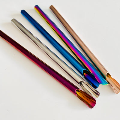 Coloured Stainless Steel Bubble Tea / Slushy / Float Straw