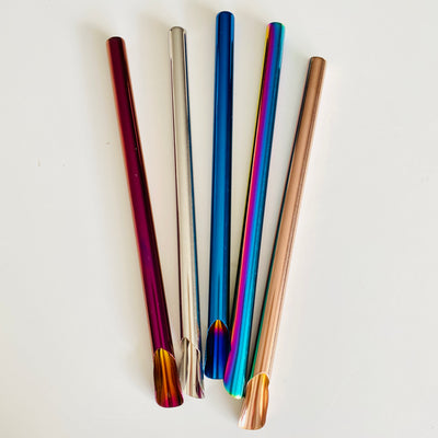 SECONDS GRADE Coloured Stainless Steel Bubble Tea / Slushy / Float Straw