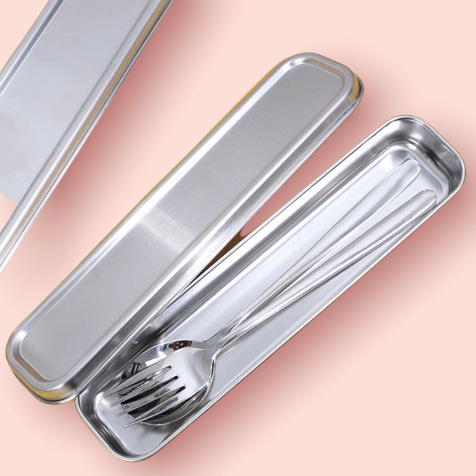 Stainless Steel Cutlery Holder / Toothbrush Travel Carry Case