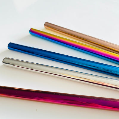 SECONDS GRADE Coloured Stainless Steel Bubble Tea / Slushy / Float Straw