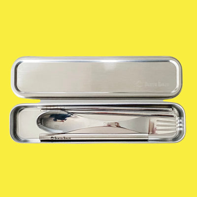 Cutleries on the go - reusable cutlery travel set 4 item bundle