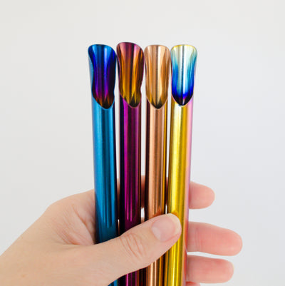 SECONDS GRADE Coloured Stainless Steel Bubble Tea / Slushy / Float Straw