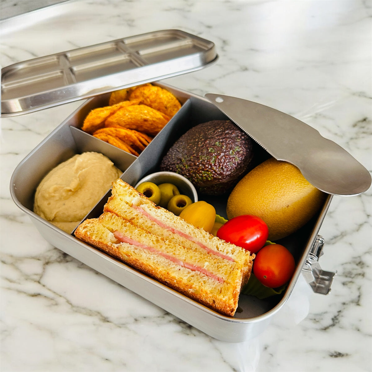 Stainless Steel Leakproof Bento Box - 3 Compartments