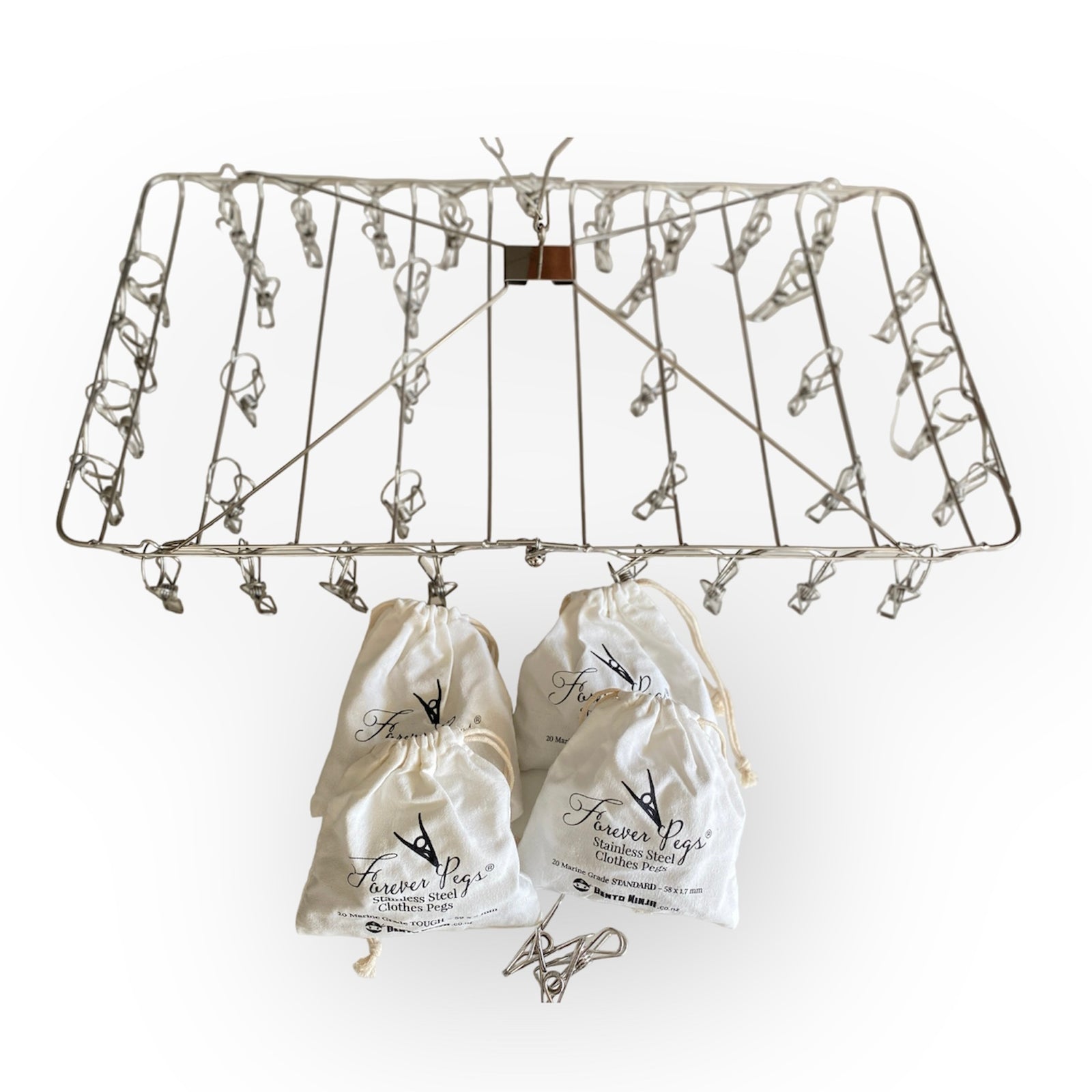 Ultimate Laundry Bundle - Foldable Peg Hanger "RUST RESISTANT"