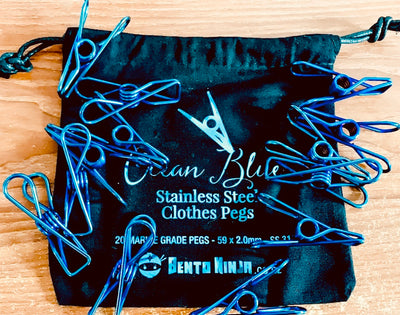 Ocean Blue Pegs- Stainless Steel Marine Grade Clothes Pegs