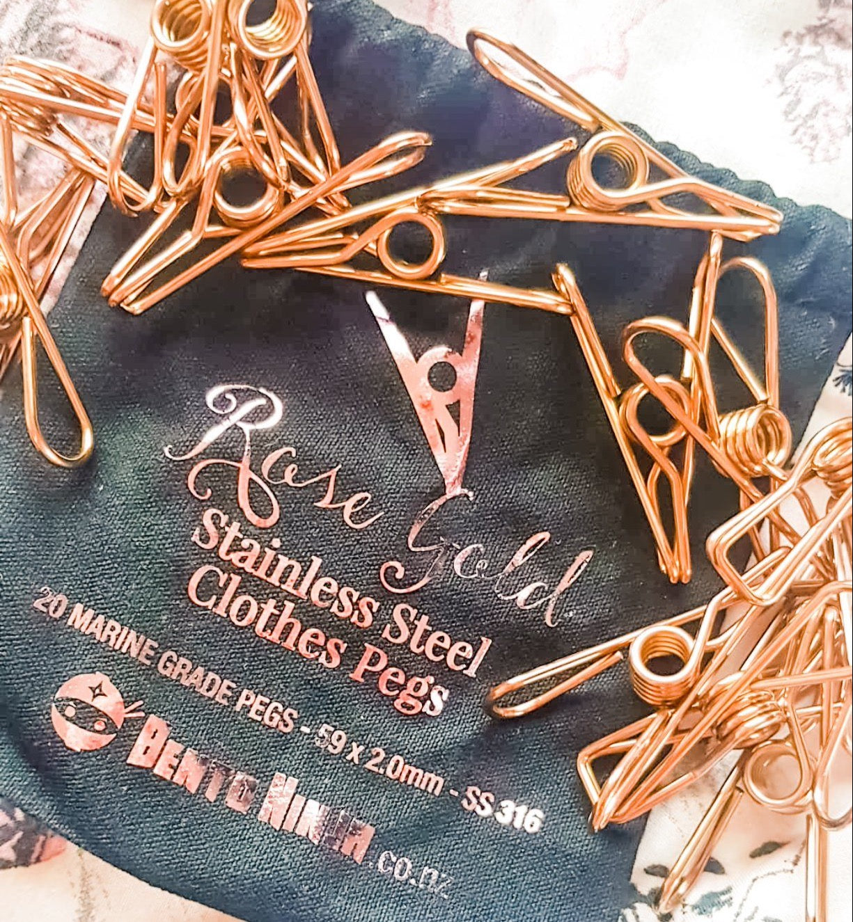 Rose gold stainless steel clothes pegs NZ